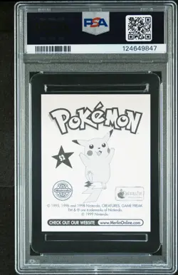 1999 MERLIN POKEMON #S2 ASH & PIKACHU-PRISM PSA 10 GEM MINT - Image 2