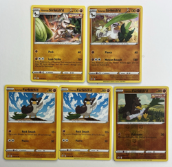 Pokemon Tcg Lot of 5 Galarian Farfetch'd, Sirfetch'd Reverse Holo Common basic - Image 1