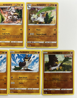 Pokemon Tcg Lot of 5 Galarian Farfetch'd, Sirfetch'd Reverse Holo Common basic - Image 3