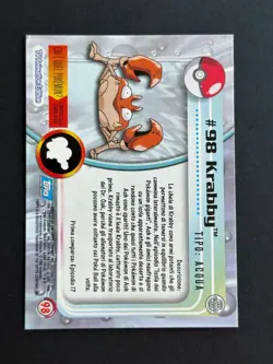 Pokemon - TV Animation - TOPPS - #98 Krabby - Blue Logo - Neuf - ITA - Image 2
