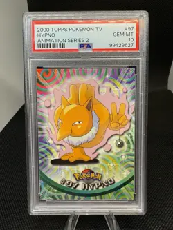 PSA 10 GEM MINT TOPPS POKEMON TV SERIES 2 97 HYPNO Low Pop! - Image 1