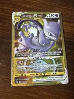 Mewtwo VSTAR 086/078 Pokemon GO Gold Art Rare Pokemon TCG NM - Image 1