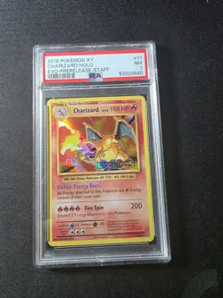 Pokemon Charizard XY Evolutions STAFF Prerelease Holo Rare Promo #11 PSA 7 - Image 1