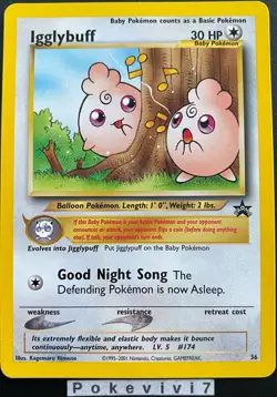Carte Pokemon IGGLYBUFF 36 BLACK STAR PROMO Wizard ENGLISH Near Mint+ - Image 1