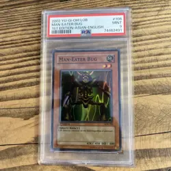 Yu-GI-Oh! - PSA 9 1st Edition LOB-108 Man-Eater Bug - Asian-English Print - Image 1