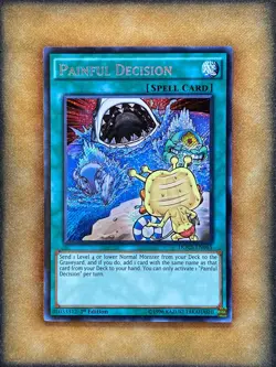 Yugioh Painful Decision DOCS-EN065 Secret Rare 1st Ed NM - Image 1