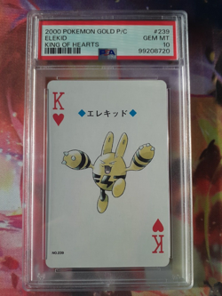 Pokemon Gold Ho-oh Back Elekid King of Hearts Poker Deck Playing Card PSA 10 - Image 1