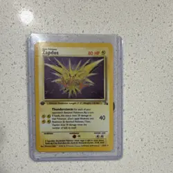Pokemon Zapdos Fossil Holo 1st Edition 15/62 80 HP Rare Card TCG 1999 - Image 1