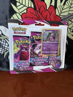 Pokemon TCG Sword Shield Fusion Strike Eevee Promo Card 3 Pack Blister - Image 1