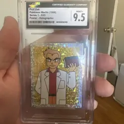 CGC 9.5 Prof Oak 1998 Pokemon Holo Series 1 S33 Poster Trading Card Merlin - Image 1