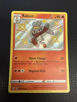 Raboot SV016/SV122 - Pokemon TCG Shining Fates Sword Shield Shiny Rare Card NM - Image 1