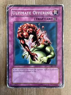 Ultimate Offering SDJ-047 Trap Yu-Gi-Oh! Card DAMAGED - Image 1