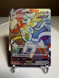 Pokemon Sylveon VMAX TCG Rainbow Secret Rare Card 211/203 Evolving Skies Rare - Image 1