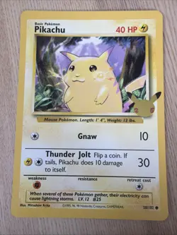 Pikachu 58/102 JUMBO OVERSIZED Celebrations Promo Pokemon Card - Image 1