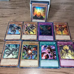 Vintage Yu-Gi-Oh 9 Card Lot Featuring Red Eyes B. Dragon - Image 1