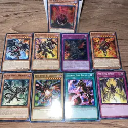 Vintage Yu-Gi-Oh 9 Card Lot Featuring Red Eyes B. Dragon - Image 5