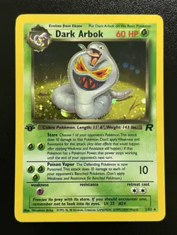 DARK ARBOK Pokemon Card - WOTC - 1st Edition - Team Rocket - 2/82 - HOLO NM (A) - Image 1