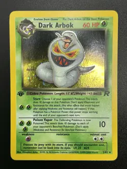 DARK ARBOK Pokemon Card - WOTC - 1st Edition - Team Rocket - 2/82 - HOLO NM (A) - Image 2