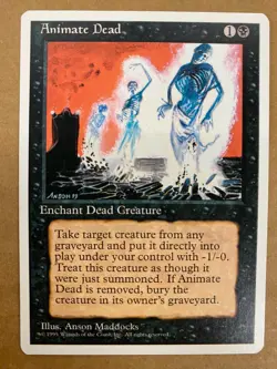 MTG 1x Animate Dead Core Set 4th Edition OLD SCHOOL Magic the Gathering x1 NM - Image 1