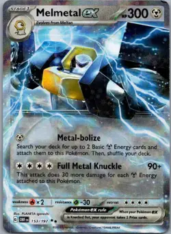 Melmetal ex 153/197 Double Rare Obsidian Flames Pokemon Lightly Played - Image 1