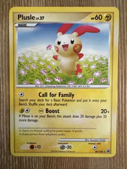 Plusle 28/100 - Non-Holo Rare Majestic Dawn Pokemon 2008 Card LP - Image 1