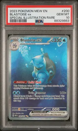 PSA 10 BLASTOISE EX #200 - POKEMON 2023 MEW EN-151 (SPECIAL ILLUSTRATION RARE) - Image 1
