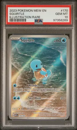 PSA 10 2023 Pokemon Mew En 151 #170 Squirtle Illustration Rare - Image 1