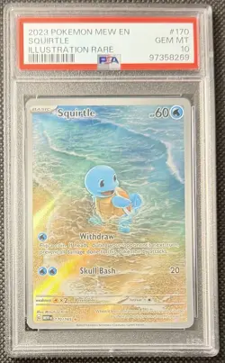 PSA 10 2023 Pokemon Mew En 151 #170 Squirtle Illustration Rare - Image 3