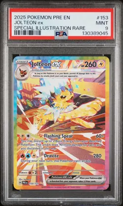 2025 POKEMON PRE EN-PRISMATIC EVOLUTIONS #153 JOLTEON EX PSA 9 - Image 1