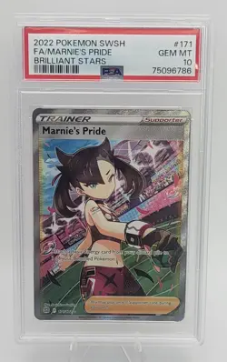 Pokemon TCG Marnie's Pride Trainer Full Art 171/172 Brilliant Stars PSA 10 - Image 1