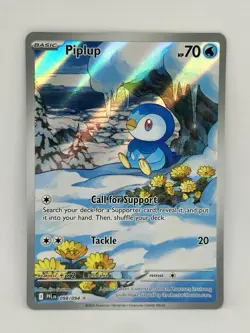 Piplup 098/094 Me02: Phantasmal Flames Holo IR Illustration Rare Pokemon TCG NM - Image 1