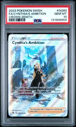 2023 POKEMON SWORD & SHIELD CROWN ZENITH FULL ART/CYNTHIA'S AMBITION PSA 10 - Image 1