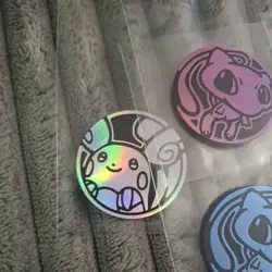Mew Rare Blue & Pink Holographic - Pokemon TCG Flip Coin with Case Never Played - Image 2