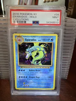 Pokemon 2016 XY Evolutions Gyarados Holo 34/108 PSA 9 Mint - Image 1