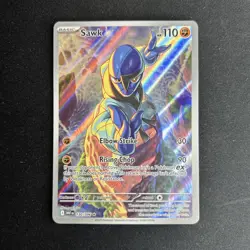 Pokemon TCG Sawk 130/086 Illustration Rare White Flare - Image 1