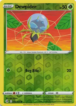 Dewpider 019/264 Reverse Holo Common SWSH08: Fusion Strike Pokemon - Image 1