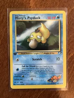 [LP+/NM] 2000 Pokemon Gym Heroes Misty's Psyduck 1st Edition #54/132 Uncommon - Image 1