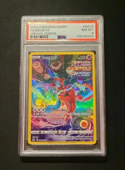 PSA 8 2023 Pokemon Sword And Shield Crown Zenith #GG12 Full Art FA Deoxys - Image 1