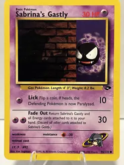 Sabrina's Gastly 96/132 Gym Challenge Regular Pokemon TCG Lightly Played - Image 1