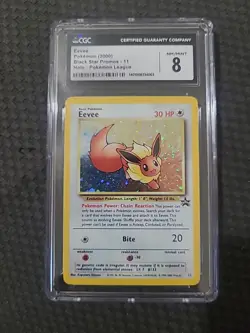 Eevee Pokemon (2000) Black Star Promo- 11 Holo Pokemon league CGC 8 NM/MINT - Image 1