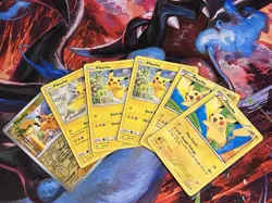 Pikachu Pokemon Card Lot - 6 Cards Bundle - LP-DMG - Mixed Sets - Image 1