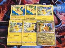 Pikachu Pokemon Card Lot - 6 Cards Bundle - LP-DMG - Mixed Sets - Image 2