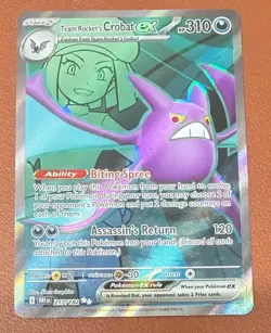 Pokemon TCG Team Rocket's Crobat ex 217/182 Destined Rivals Full Art holo NM/M - Image 1