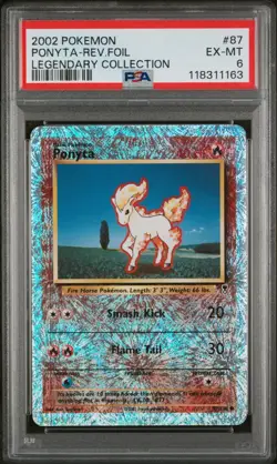Pokemon Ponyta 87/110 Reverse Foil Legendary Collection PSA 6 EX-MT - Image 1