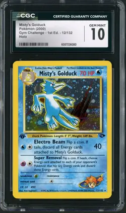 2000 Pokemon Gym Challenge 1st Edition Misty's Golduck Holo #12 CGC Gem Mint 10 - Image 1