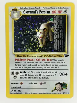 LP Giovanni's Persian [Holo] 8/132 Pokemon Gym Challenge TCG - Image 2