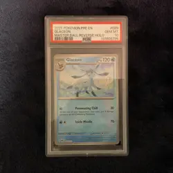 2025 POKEMON PRE EN-PRISMATIC EVOLUTIONS MASTER BALL REVERSE HOLO GLACEON PSA 10 - Image 1