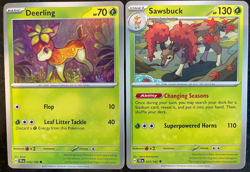 Pokemon - Sawsbuck 017/162 + Deerling 016/162 - Temporal Forces - Evolution Set - Image 1