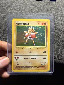 Hitmonchan 7/102 Pokemon Base Set Unlimited Holo rare TCG (HP) - Image 1