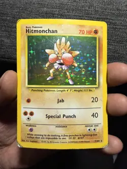 Hitmonchan 7/102 Pokemon Base Set Unlimited Holo rare TCG (HP) - Image 5